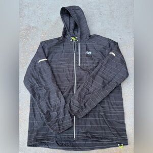 New Balance Men's Running Black Windbreaker with Hood